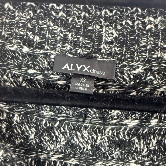 ALYX dress Short Sleeve Cowl Neck Sweater Dress XS Black White Marled Knit - Picture 4 of 8